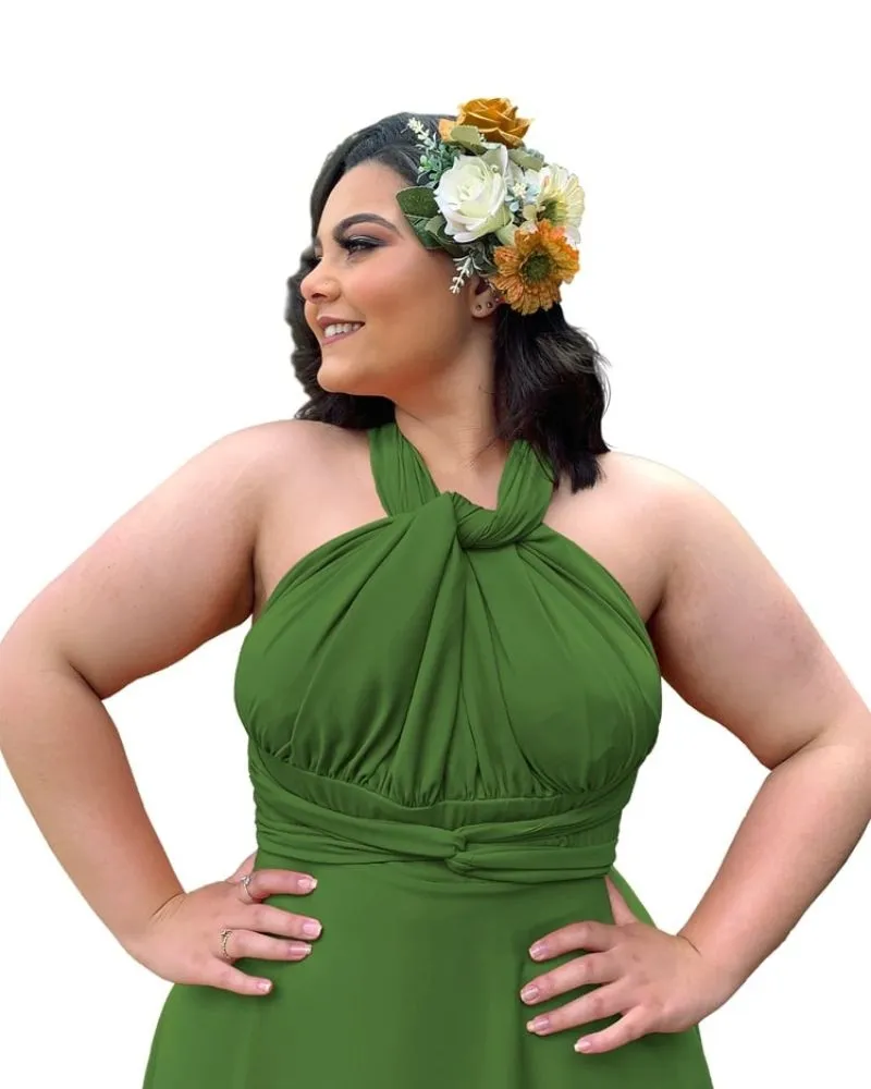 Vestido Madrinha de Casamento Multiformas Anathan Verde Floresta