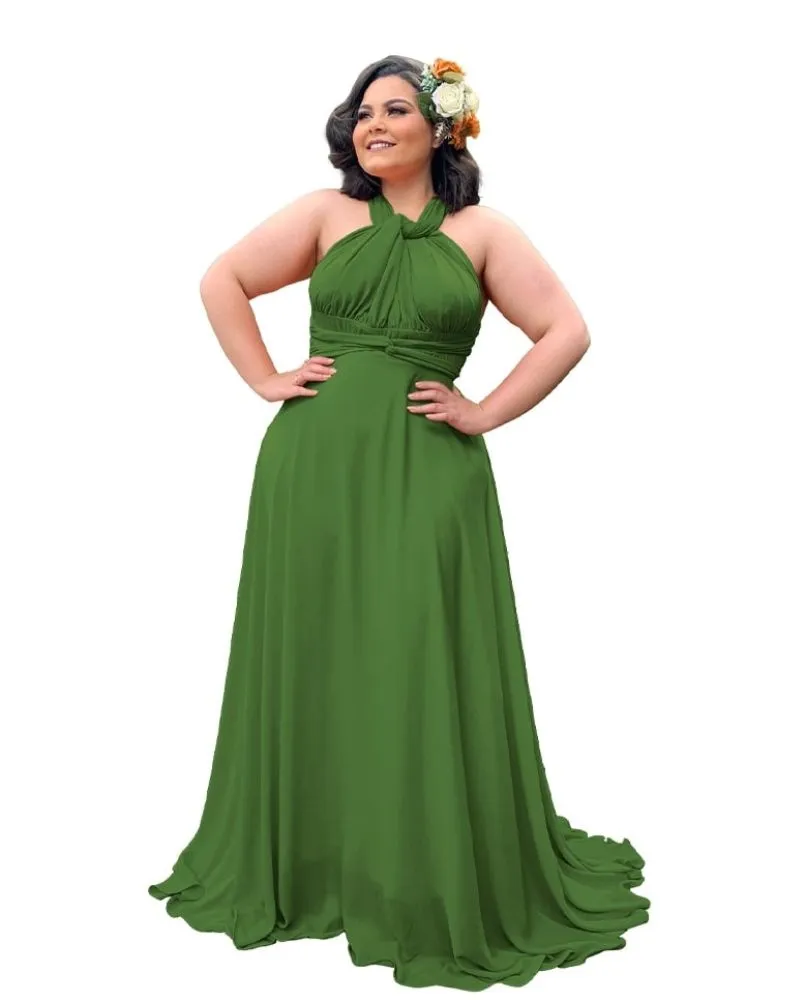 Vestido Madrinha de Casamento Multiformas Anathan Verde Floresta