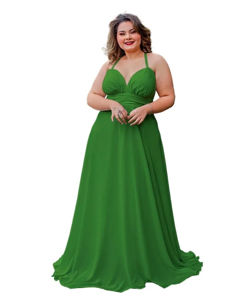 Vestido Longo de Festa Verde Floresta Mariane