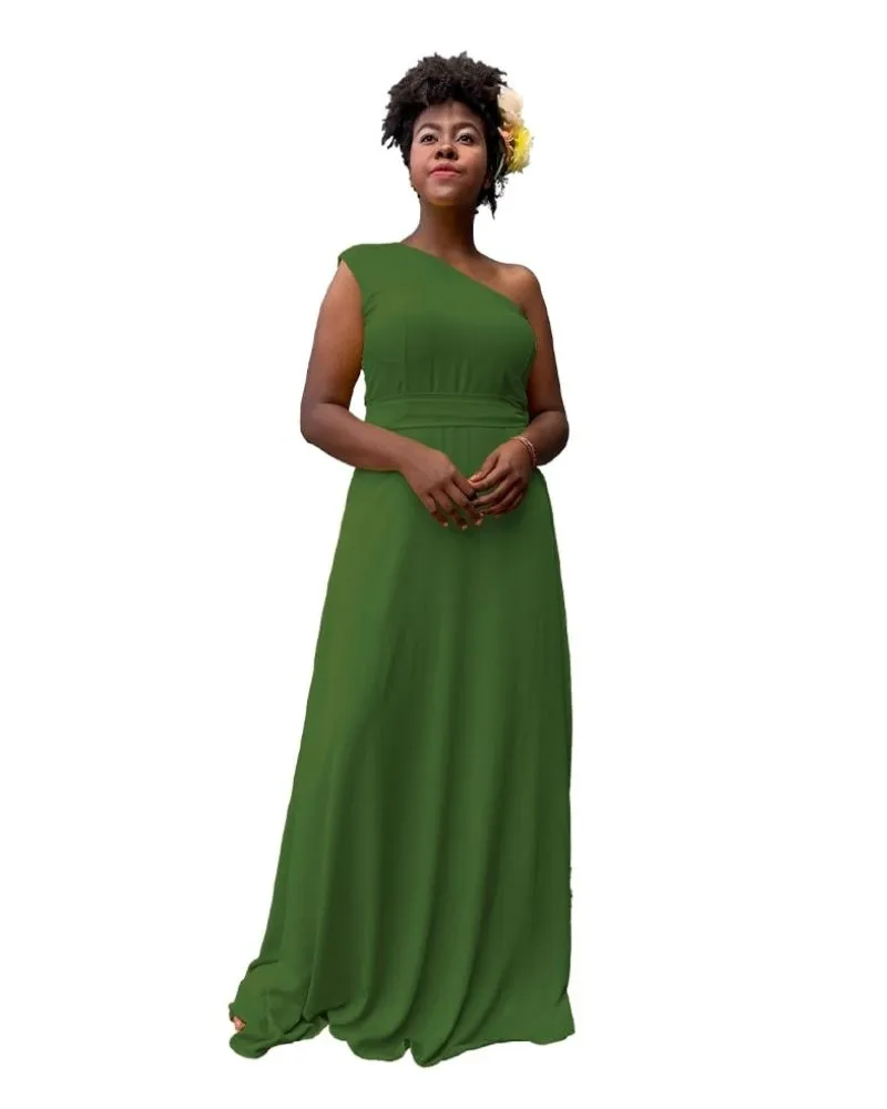 Vestido Madrinha de Casamento Sober Verde Floresta