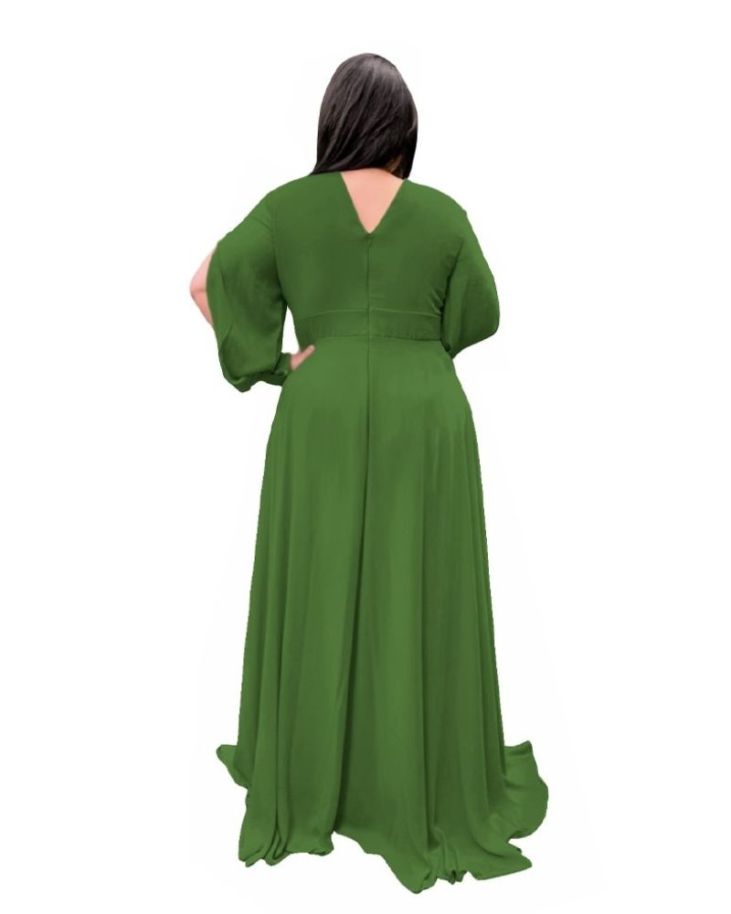 Vestido Longo de Festa Madrinha de Casamento Verde Floresta Solange