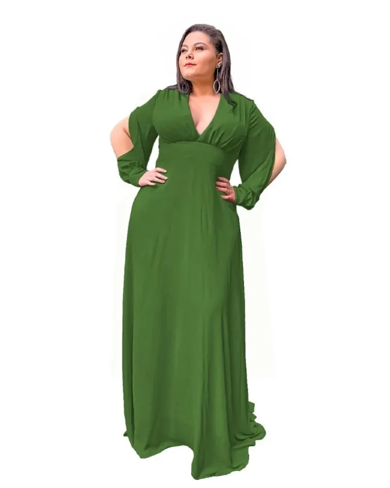Vestido Longo de Festa Madrinha de Casamento Verde Floresta Solange