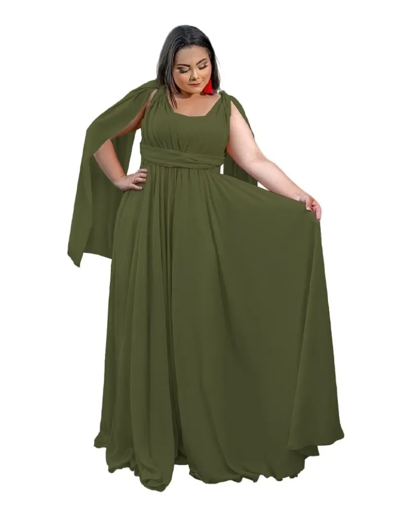 Vestido de Madrinha de Casamento Verde Militar Grace