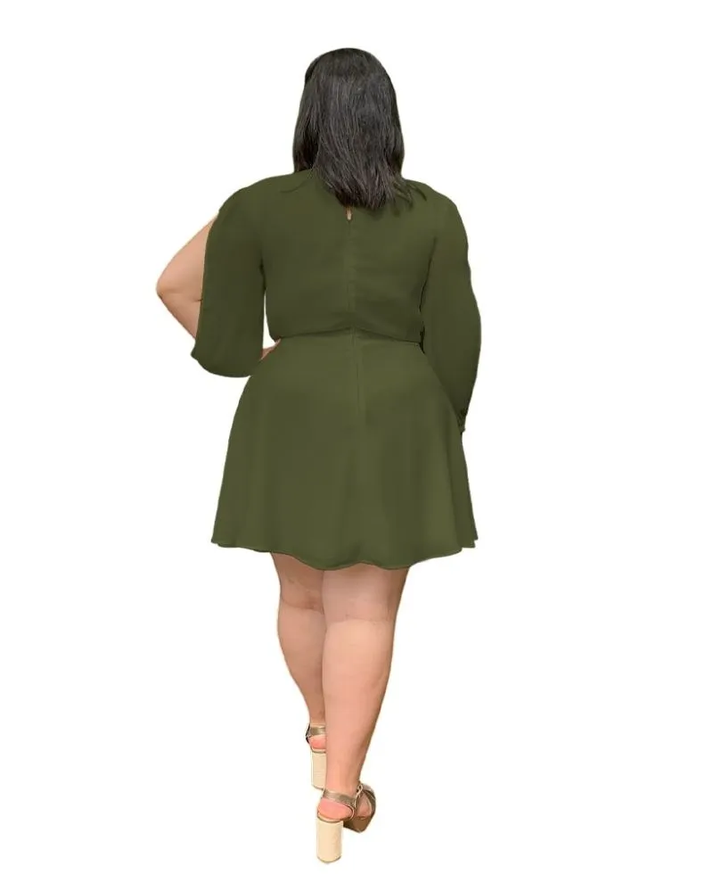 Vestido Curto de Festa  Kate Verde Militar