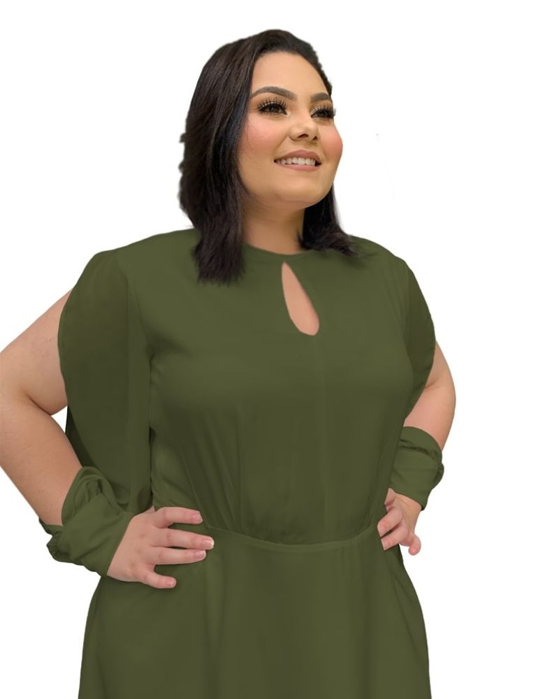 Vestido Curto de Festa  Kate Verde Militar