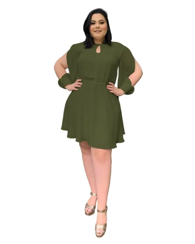Vestido Curto de Festa  Kate Verde Militar