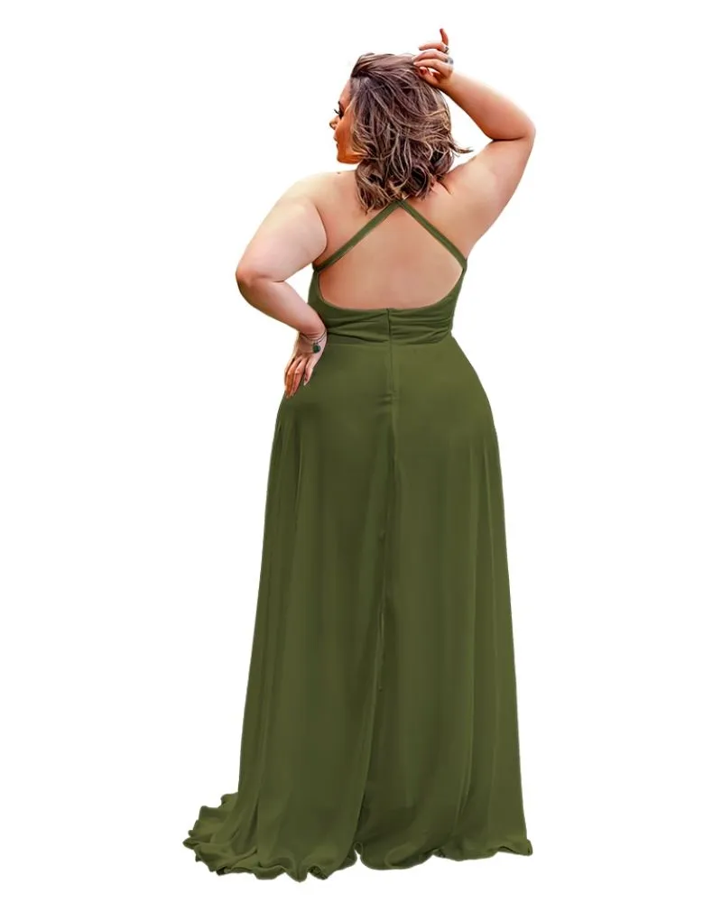 Vestido Longo de Festa Verde Militar  Mariane