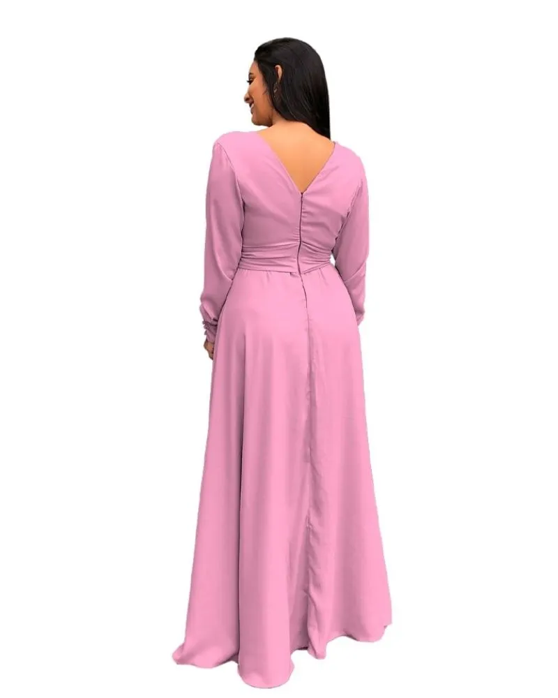 Vestido Madrinha de Casamento Amanda Rosa Chiclete