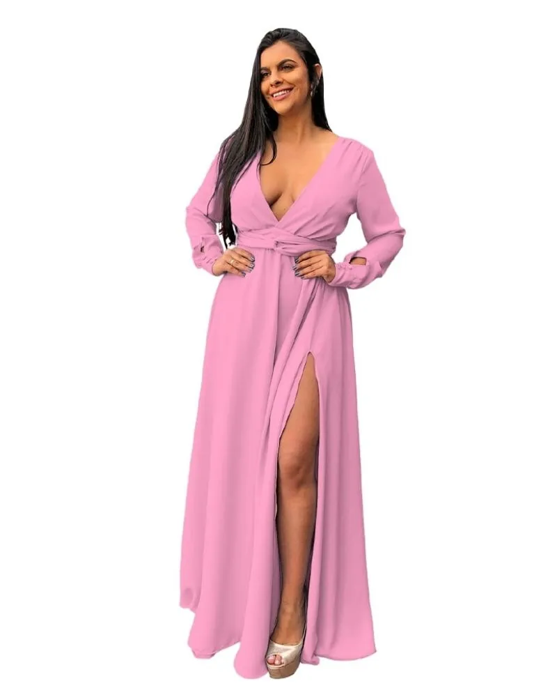 Vestido Madrinha de Casamento Amanda Rosa Chiclete