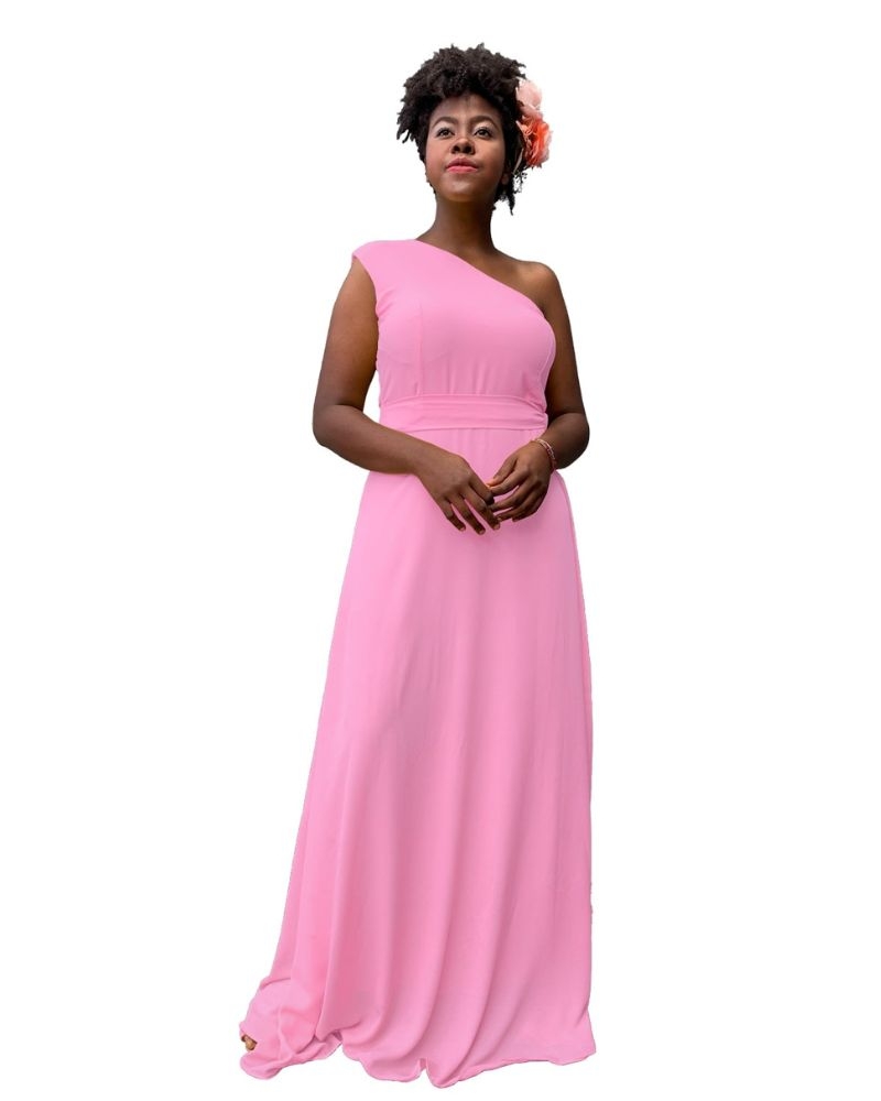 Vestido Madrinha de Casamento Rosa chiclete Sober