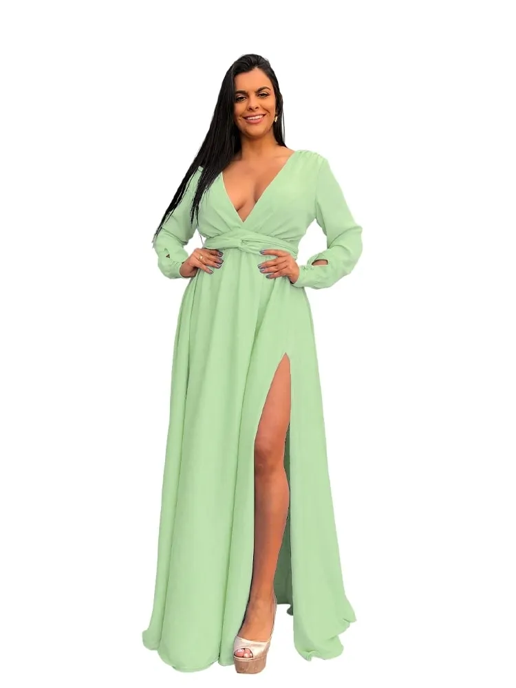 Vestido Madrinha de Casamento Amanda Verde Menta