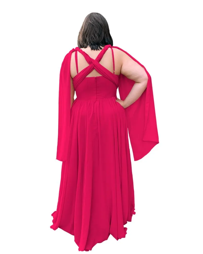 Vestido de Festa Longo Rosa Pink Grace 