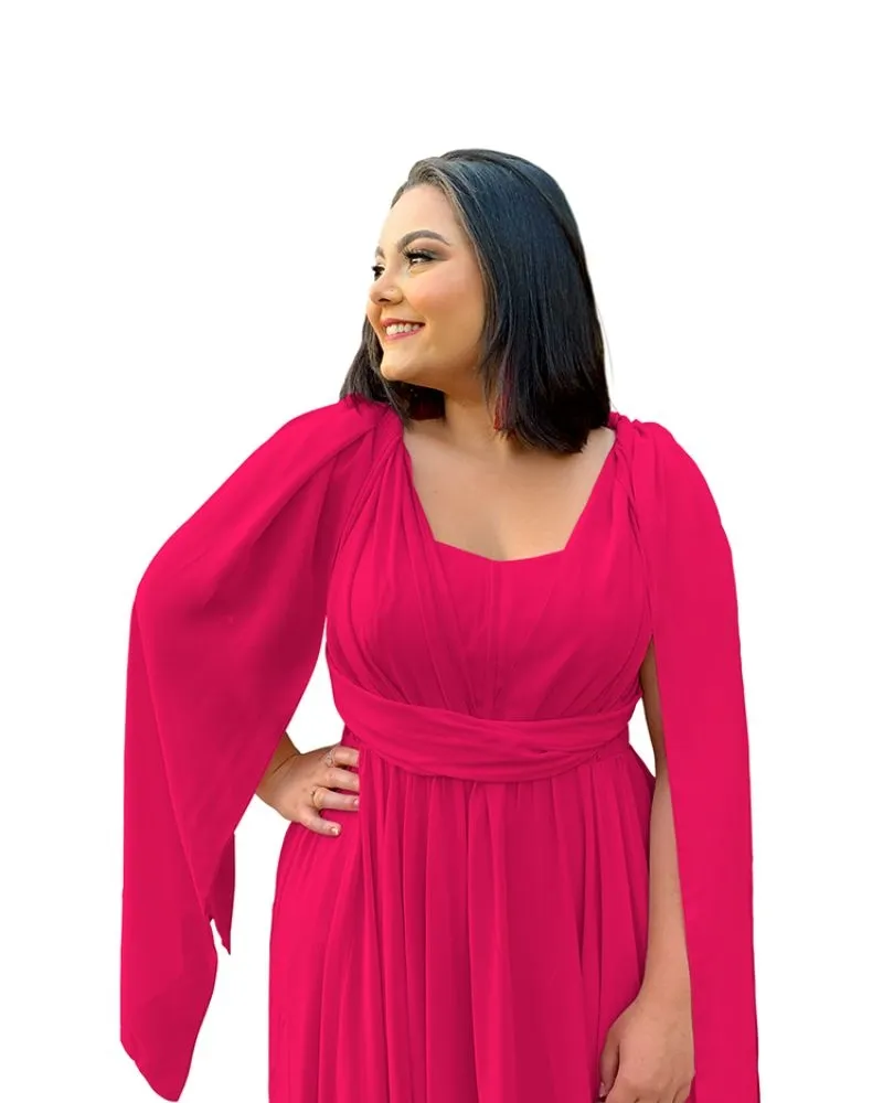 Vestido de Festa Longo Rosa Pink Grace 
