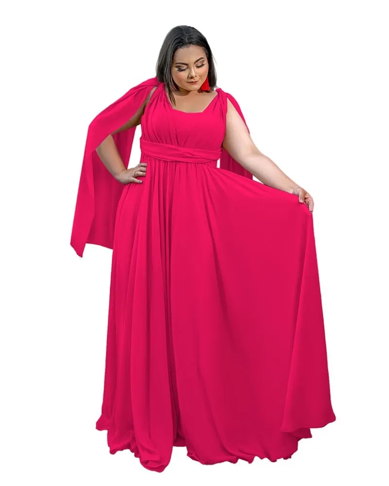 Vestido de Festa Longo Rosa Pink Grace 