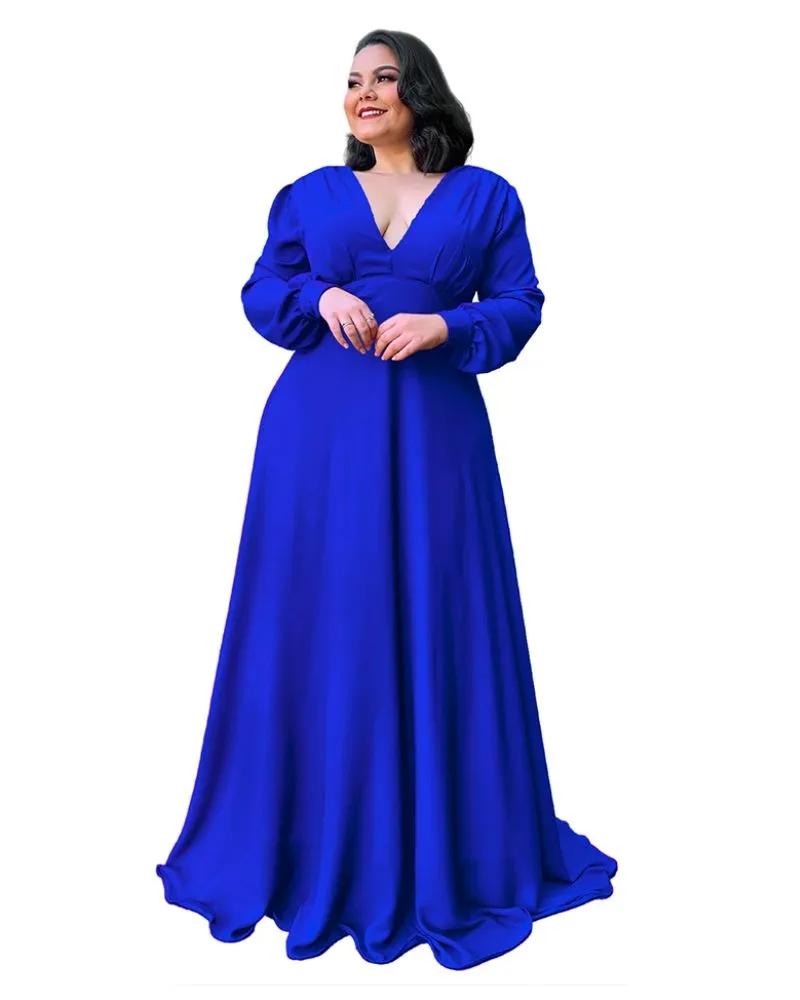 Vestido Longo de Festa Caroline Azul Royal