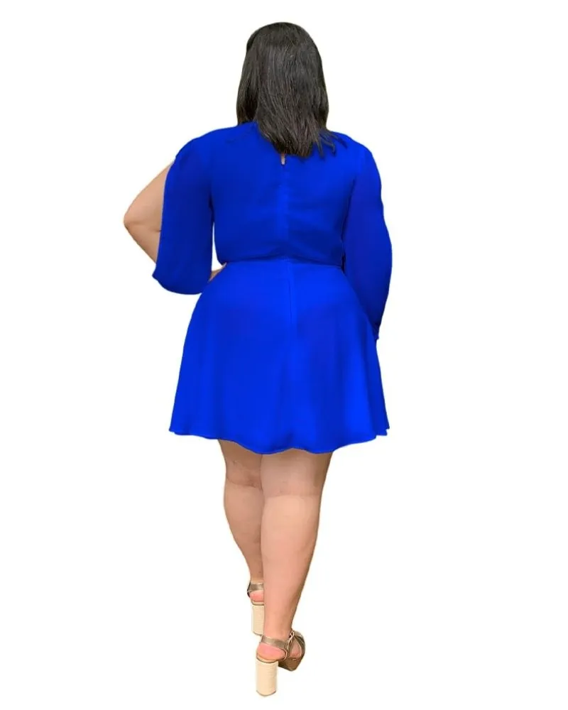 Vestido Curto de Festa Azul Royal Kate