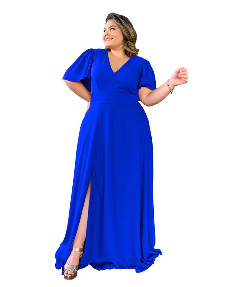Vestido Madrinha de Casamento Azul Royal Linara