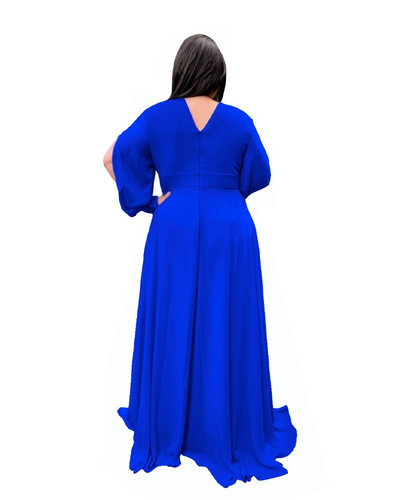 Vestido Longo de Festa Madrinha Azul Royal Solange