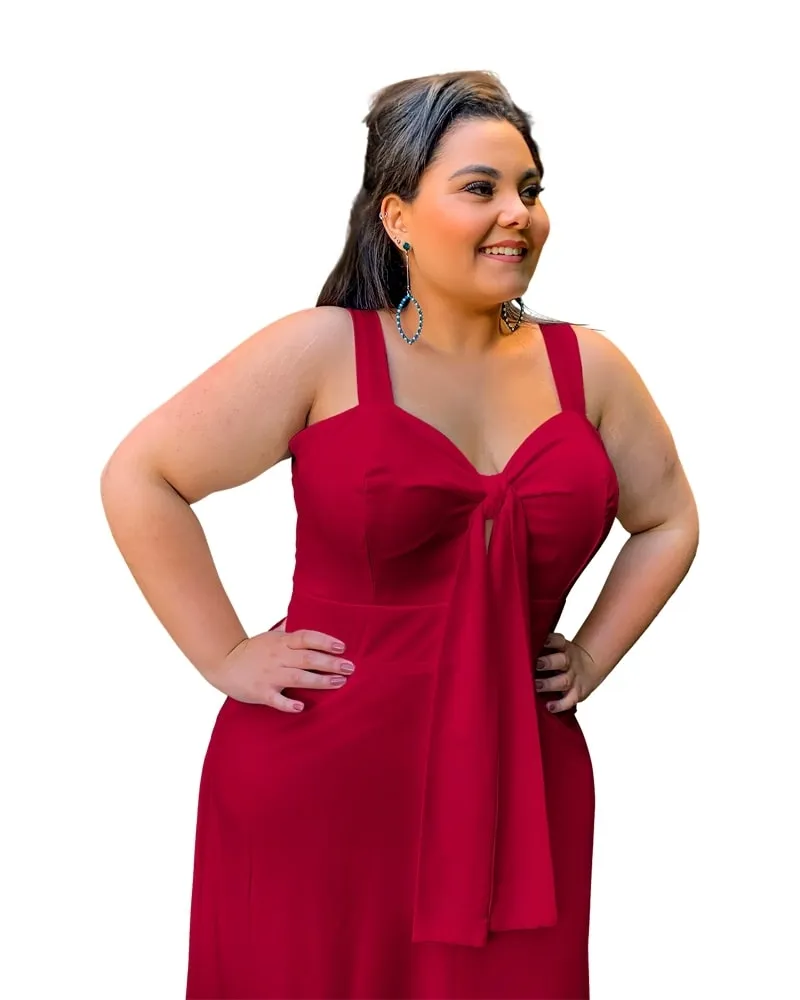 Vestido Longo de Festa Marsala Naninha