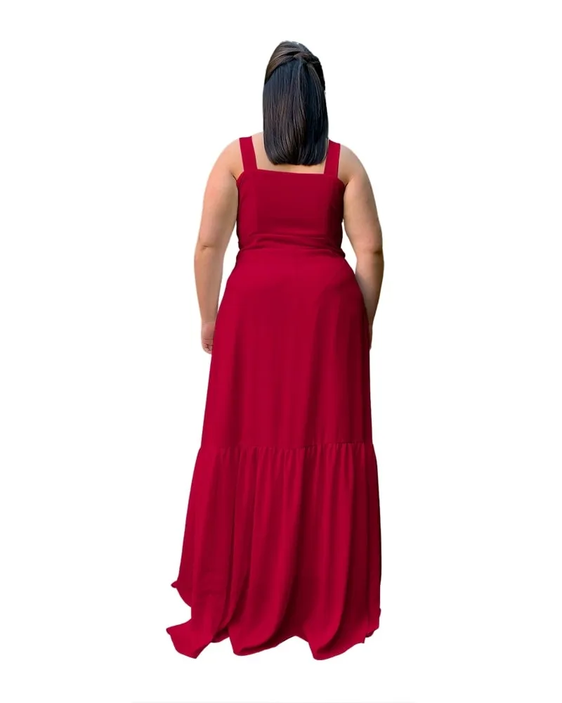 Vestido Longo de Festa Marsala Naninha