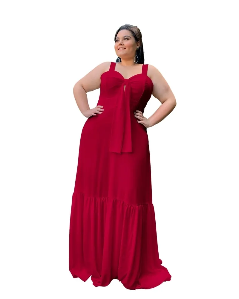 Vestido Longo de Festa Marsala Naninha