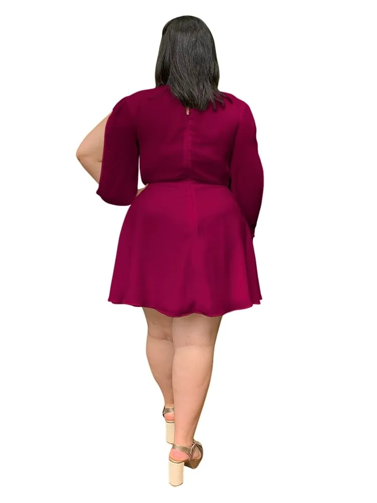 Vestido curto de Festa Marsala Kate