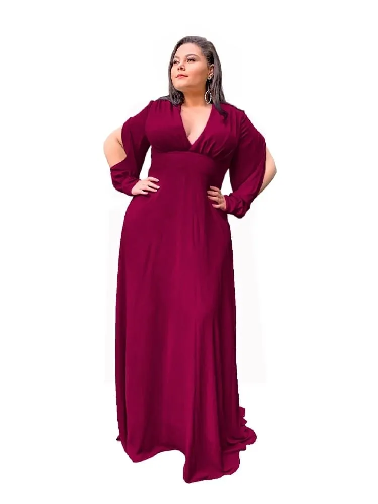 Vestido Longo de Festa Madrinha Marsala Solange