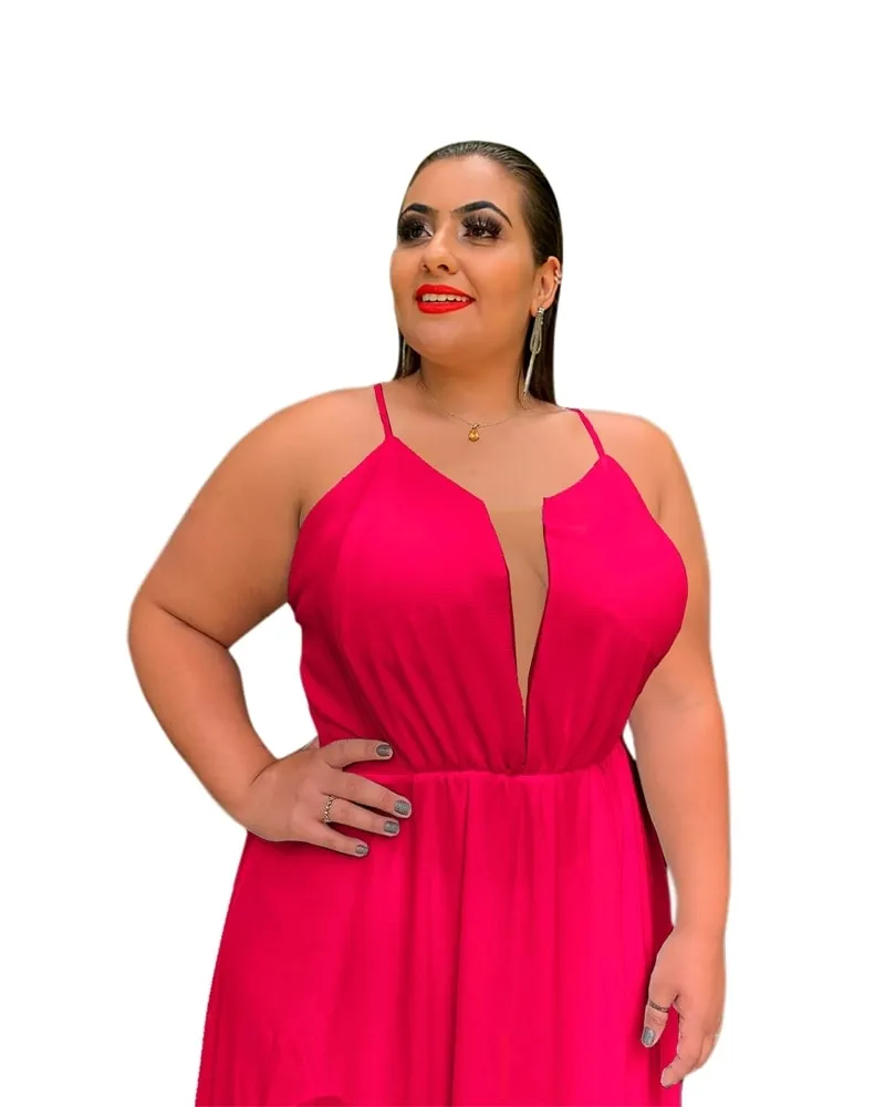 Vestido Longo de Festa Rosa Pink Perfect