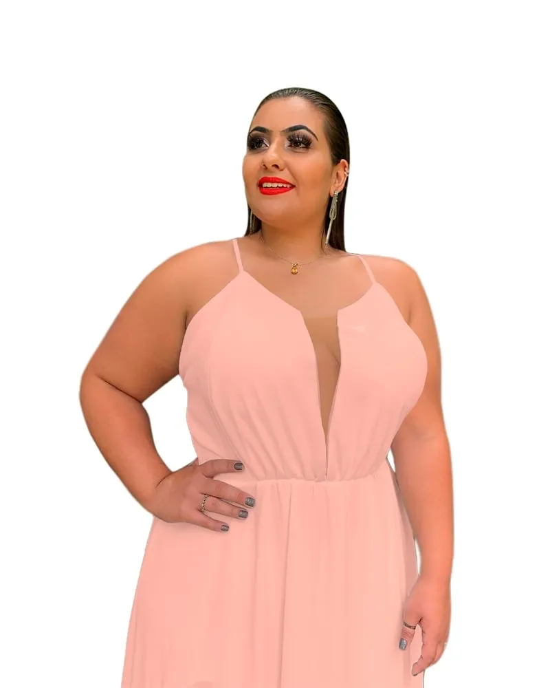 Vestido Longo de Festa Rosa Chá Perfect