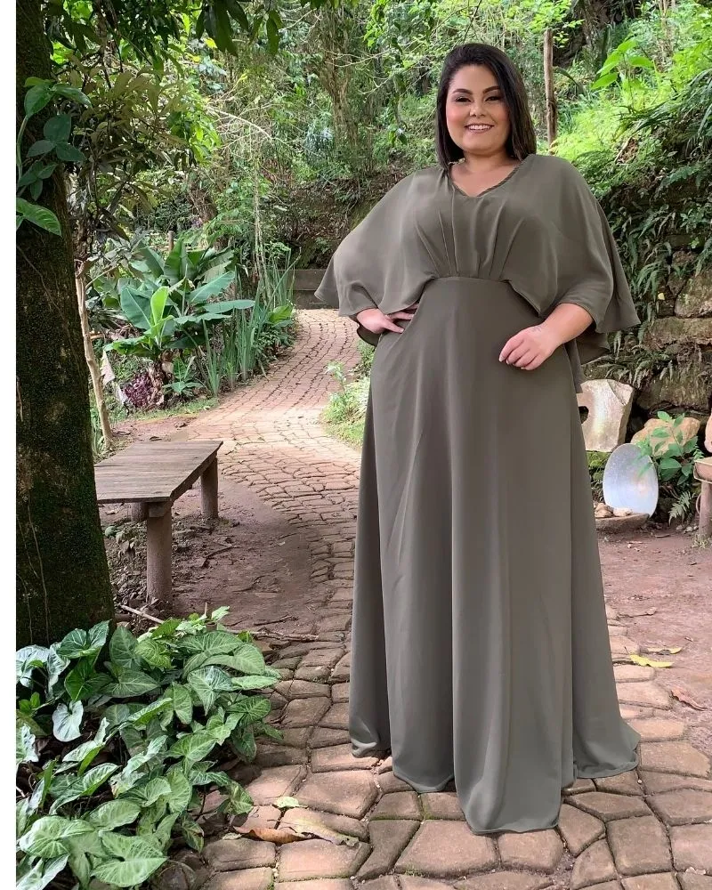 Vestido Madrinha de Casamento Verde Militar Luiza