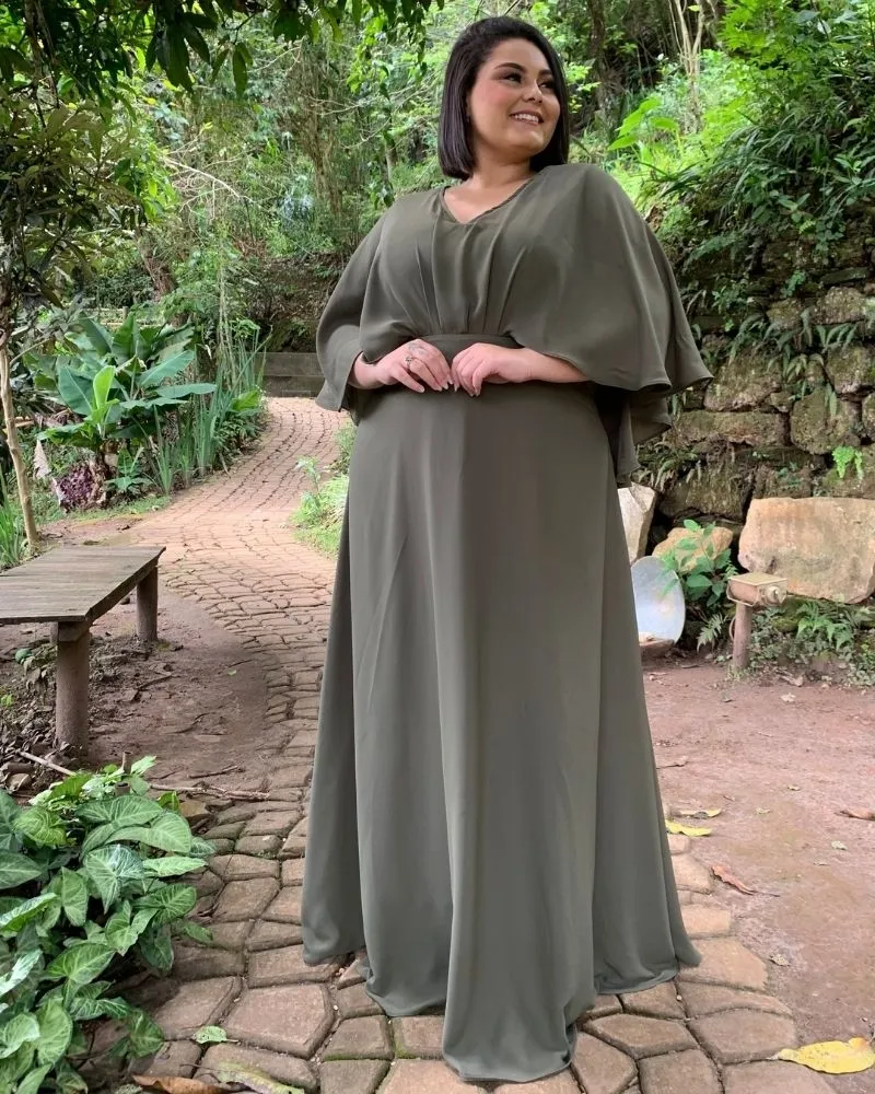 Vestido Madrinha de Casamento Verde Militar Luiza