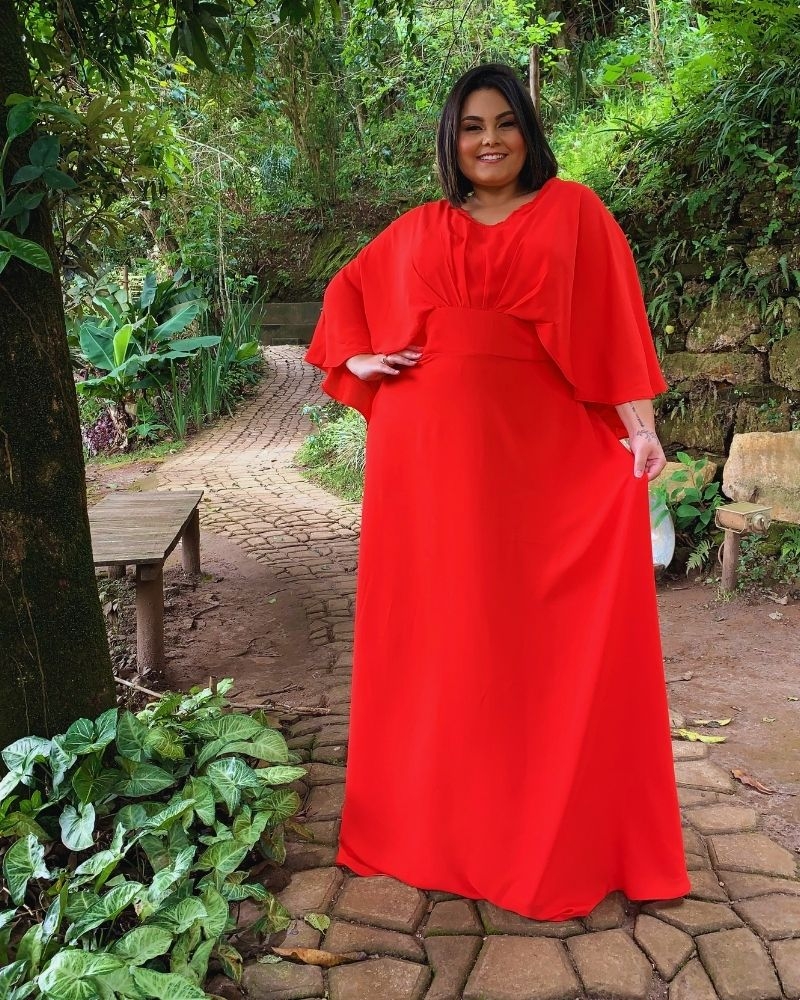 Vestido Madrinha de Casamento Vermelho Luiza