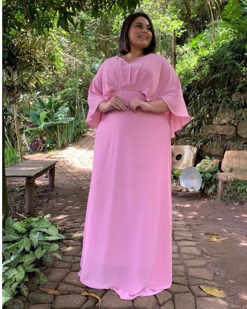 Vestido Madrinha de Casamento Rosa Chiclete Luiza