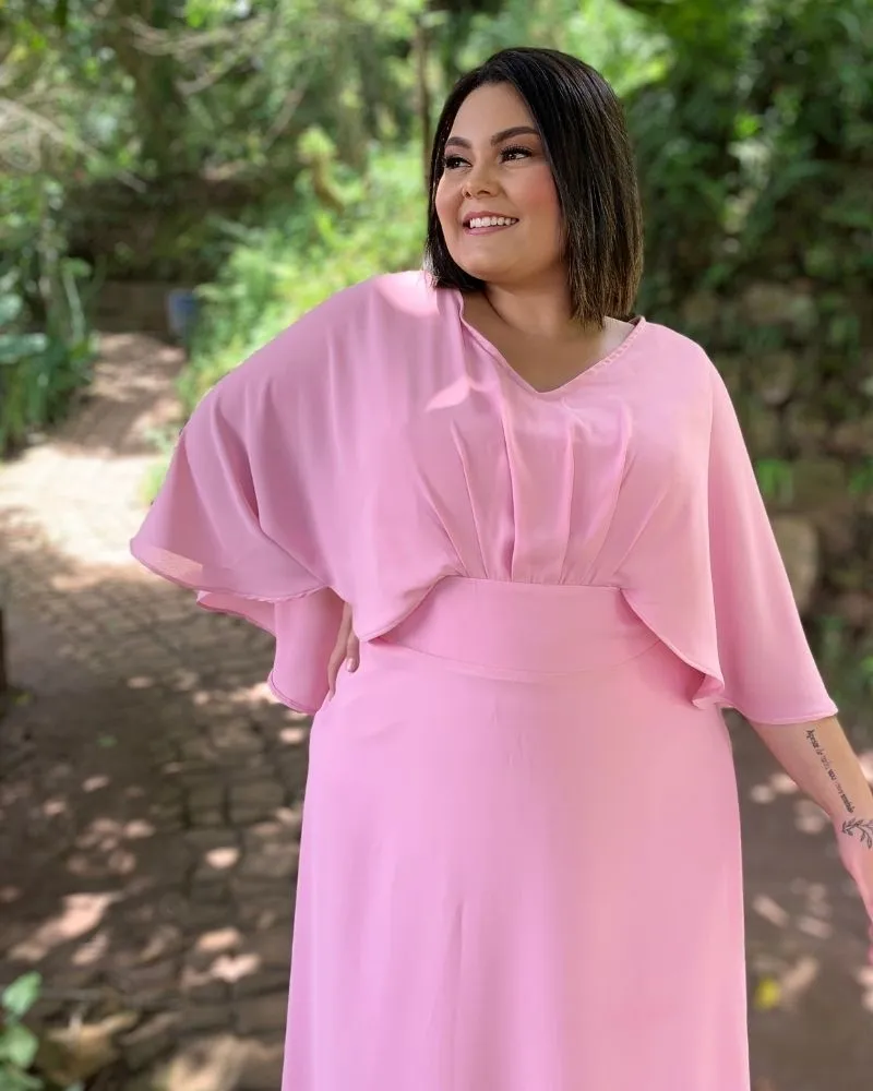 Vestido Madrinha de Casamento Rosa Chiclete Luiza