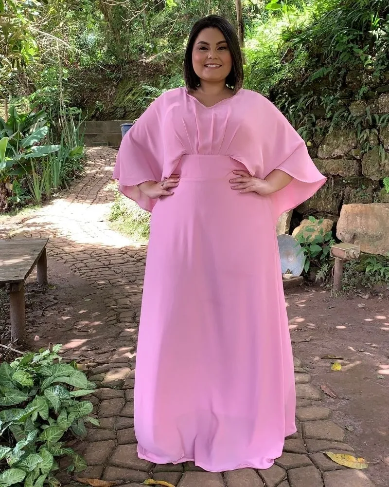 Vestido Madrinha de Casamento Rosa Chiclete Luiza