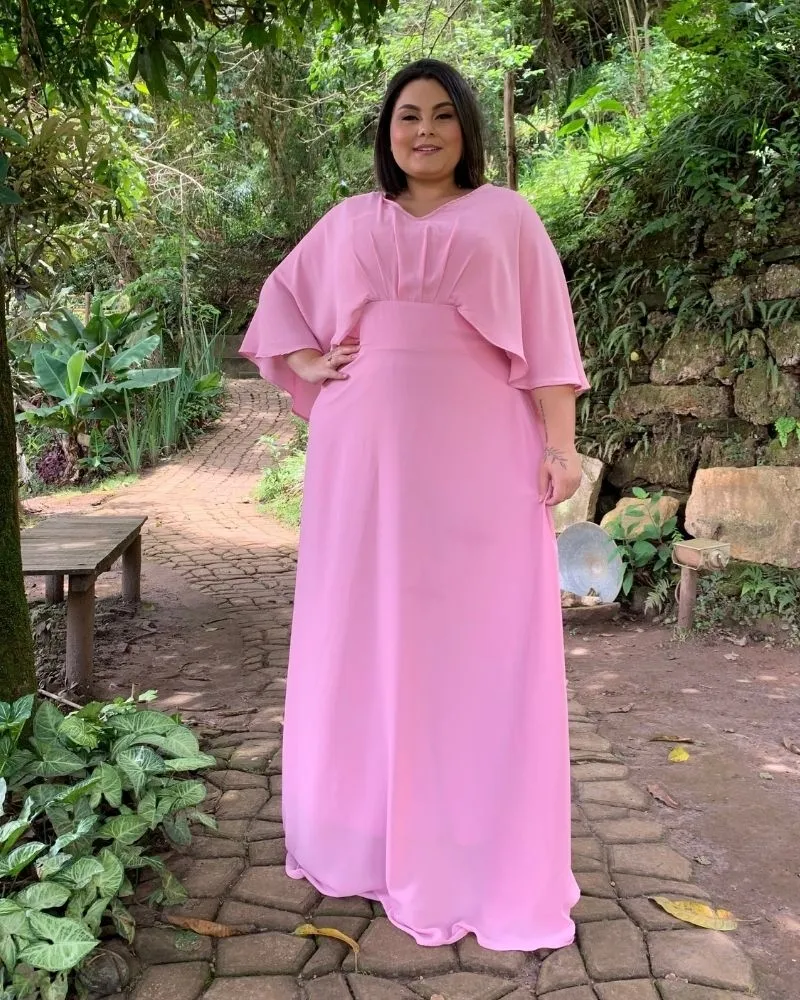 Vestido Madrinha de Casamento Rosa Chiclete Luiza