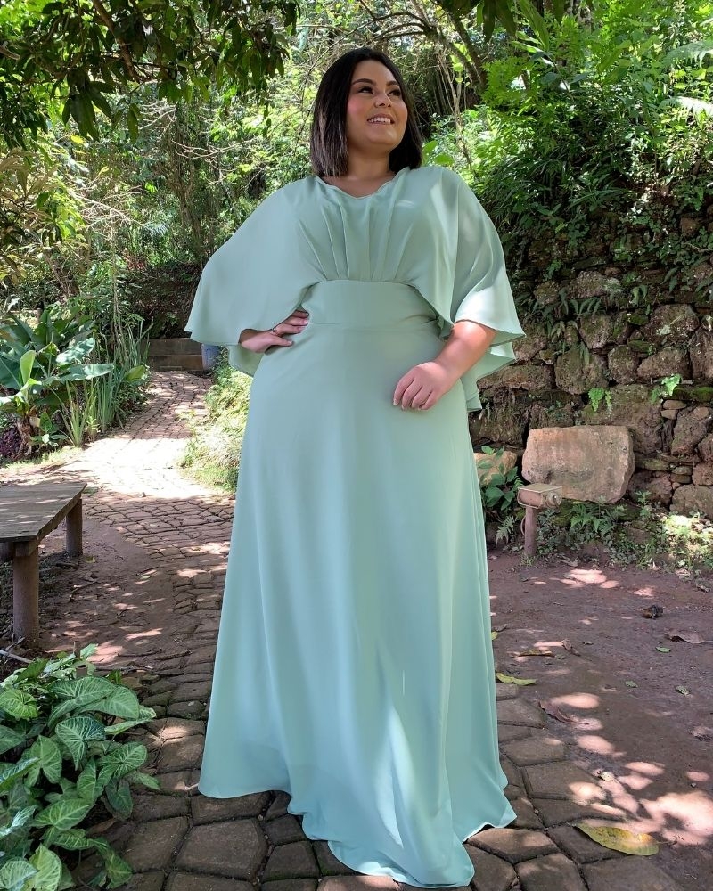 Vestido Madrinha de Casamento Verde Menta Luiza