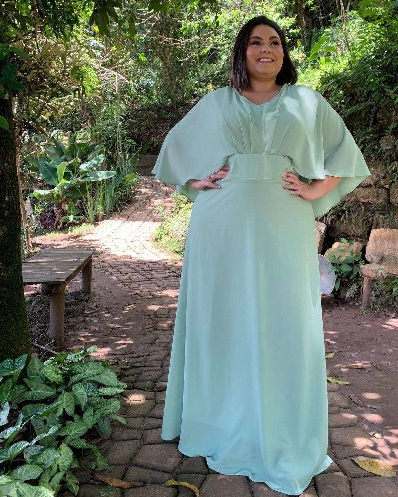 Vestido Madrinha de Casamento Verde Menta Luiza