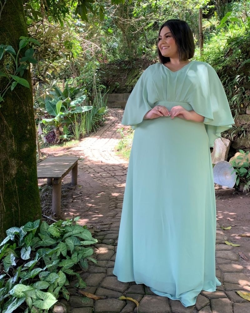 Vestido Madrinha de Casamento Verde Menta Luiza