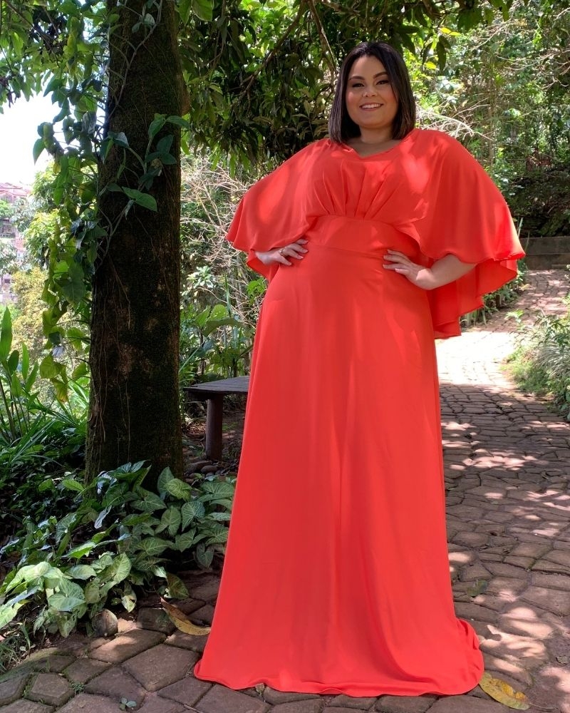 Vestido Madrinha de Casamento Laranja Luiza