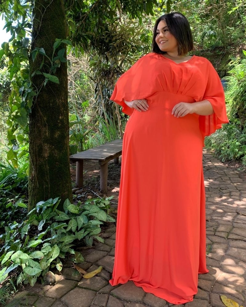 Vestido Madrinha de Casamento Laranja Luiza