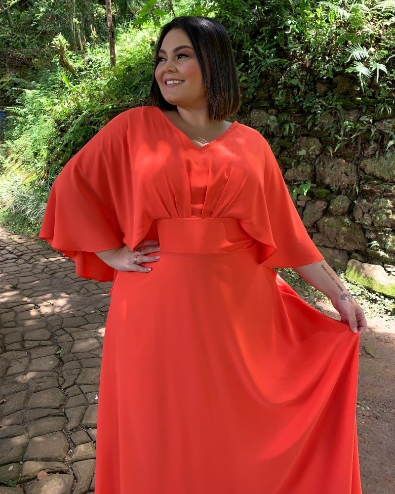 Vestido Madrinha de Casamento Laranja Luiza