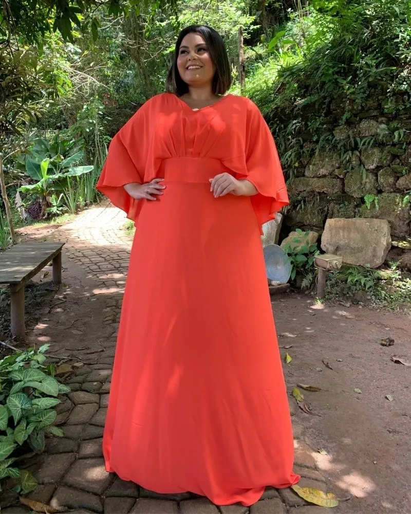Vestido Madrinha de Casamento Laranja Luiza