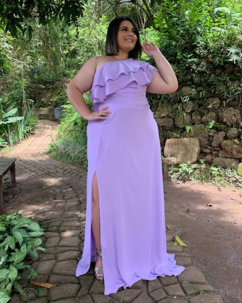 Vestido longo de Festa Madrinha de Casamento Lilás Helena