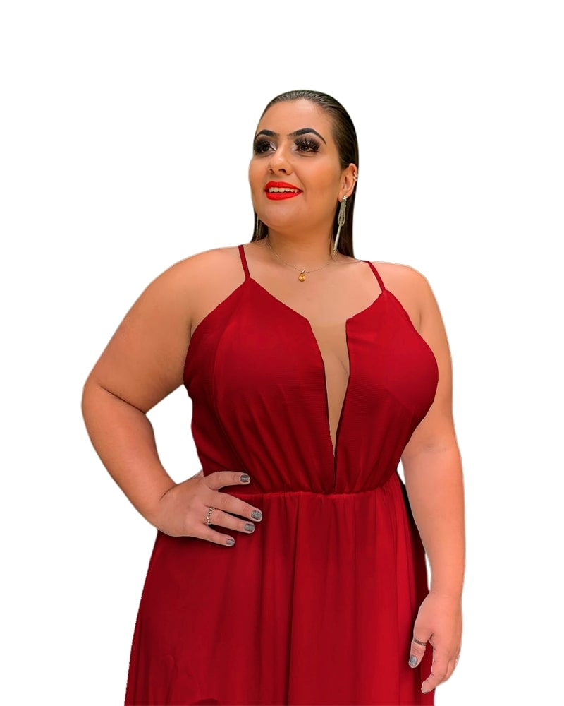 Vestido Longo de Festa Marsala Perfect