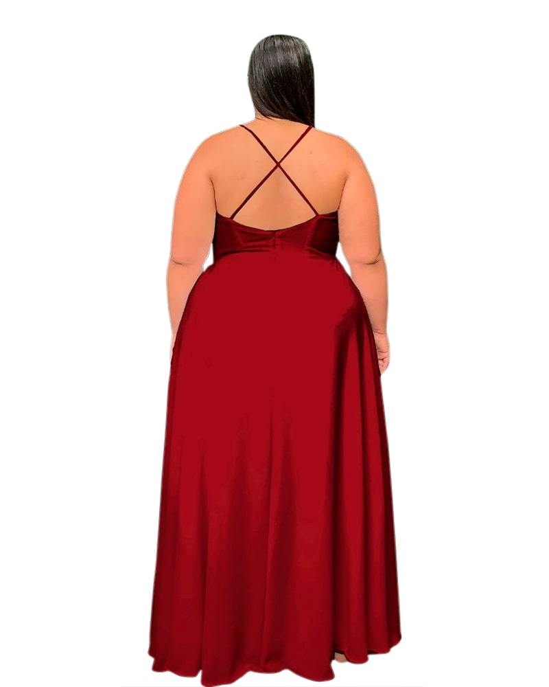 Vestido Longo de Festa Marsala Perfect