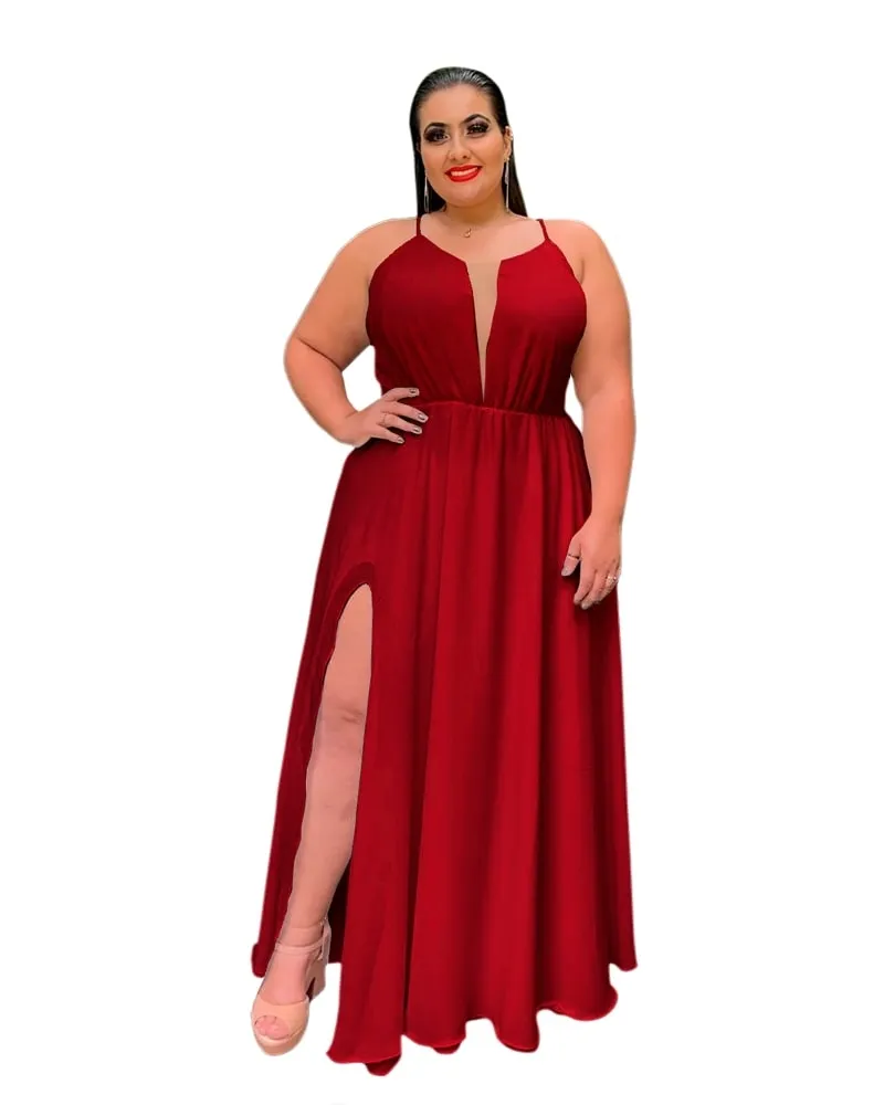 Vestido Longo de Festa Marsala Perfect