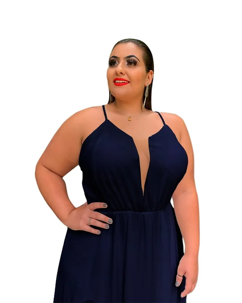 Vestido Longo de Festa Azul Marinho Perfect