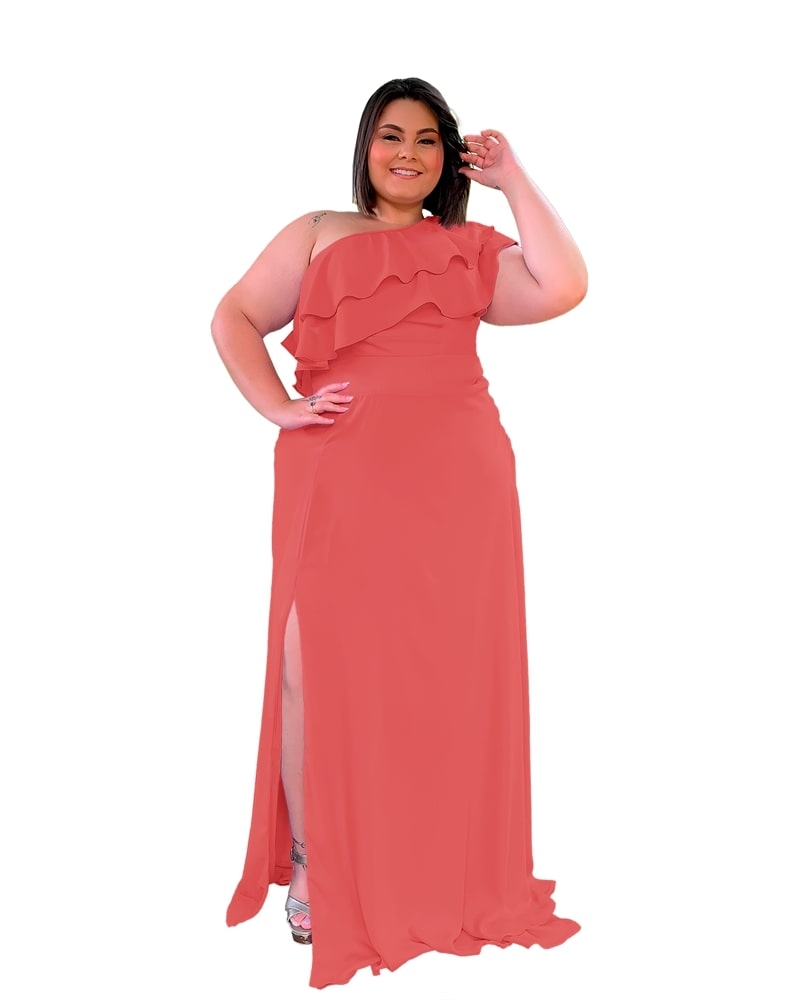 Vestido longo de Festa Madrinha de Casamento Rosa Envelhecido Helena