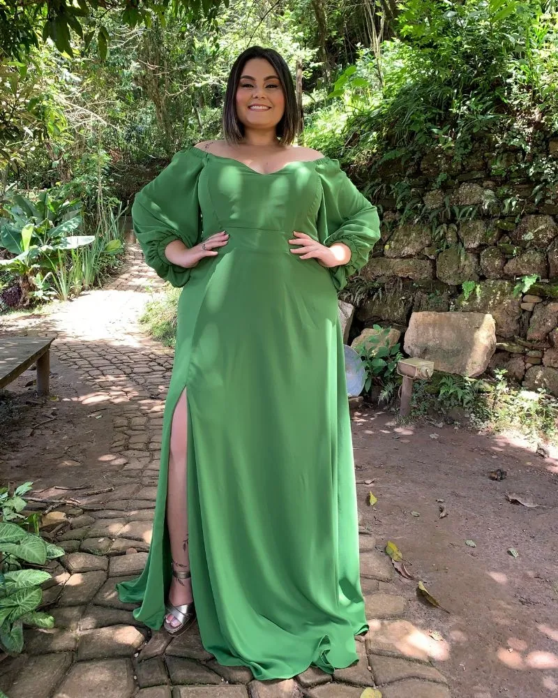 Vestido Madrinha de Casamento Verde Floresta Lux